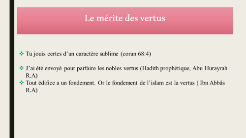 Le mérite des vertus