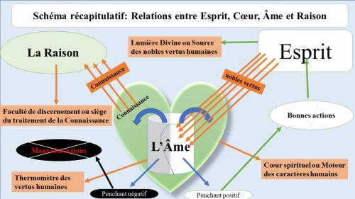 Schéma récapitulatif: Relations entre Esprit, Cœur, Âme et Raison
